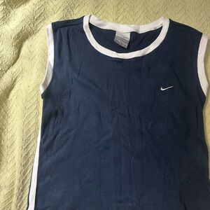 Nike Kids Navy and White Tank Top